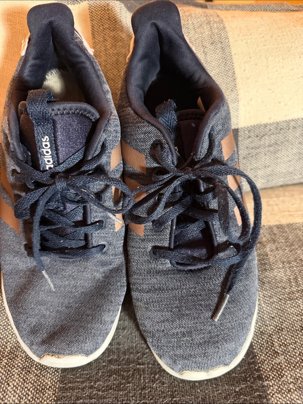 adidas Men’s Navy and Tan Casual Running Sneakers
